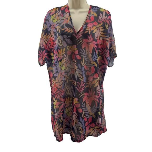 Lascana Tropical Print V-Neck Cover Up Womens Size 6 - Picture 1 of 5